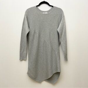 Gray Knit Asymmetrical Tunic Sweater
